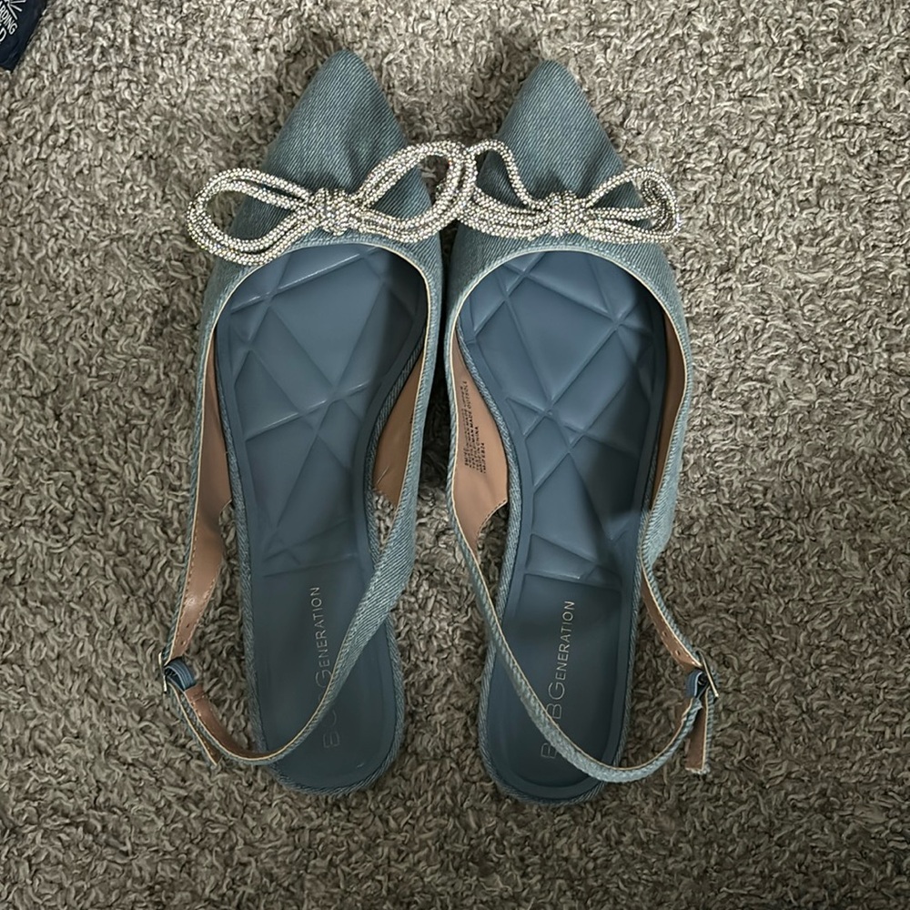 Sparkly denim flats